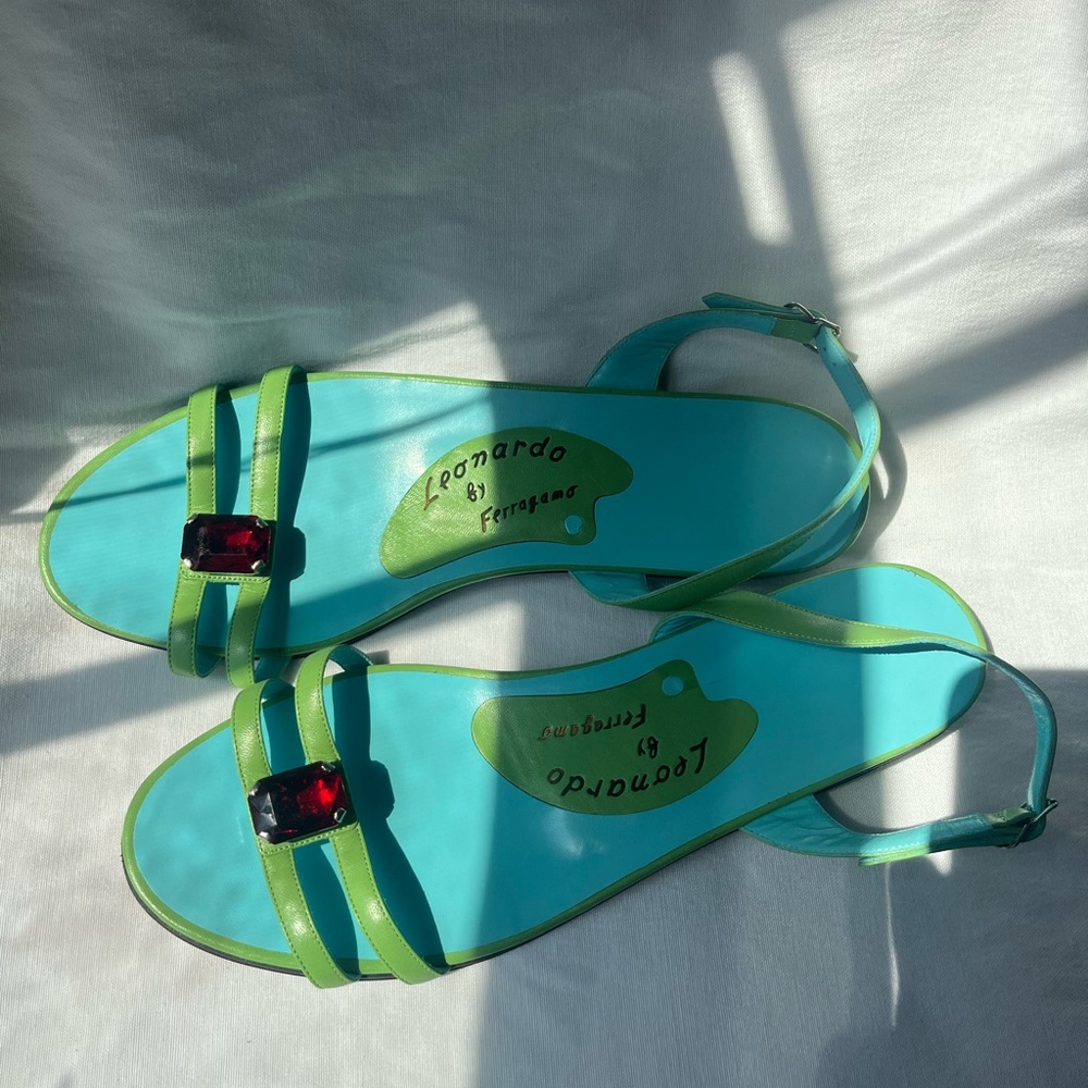 Green and Blue Women's Sandals